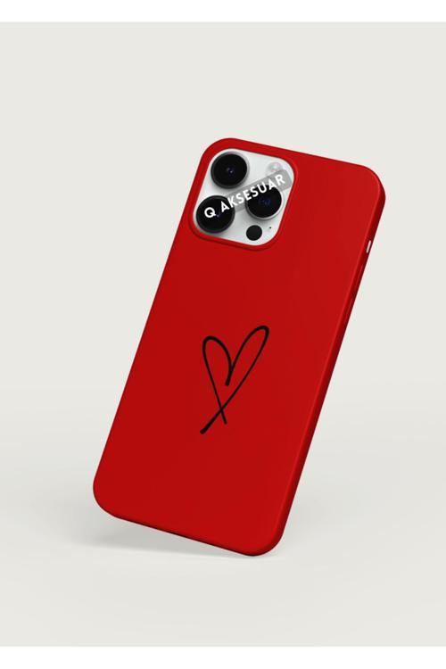 İphone X Uyumlu Kalpli Basic Premium Telefon Kılıfı