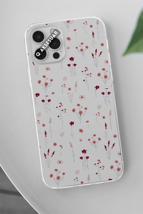 Huawei P20 Pro Uyumlu Çiçekler Tasarımlı Şeffaf Telefon Kılıfı