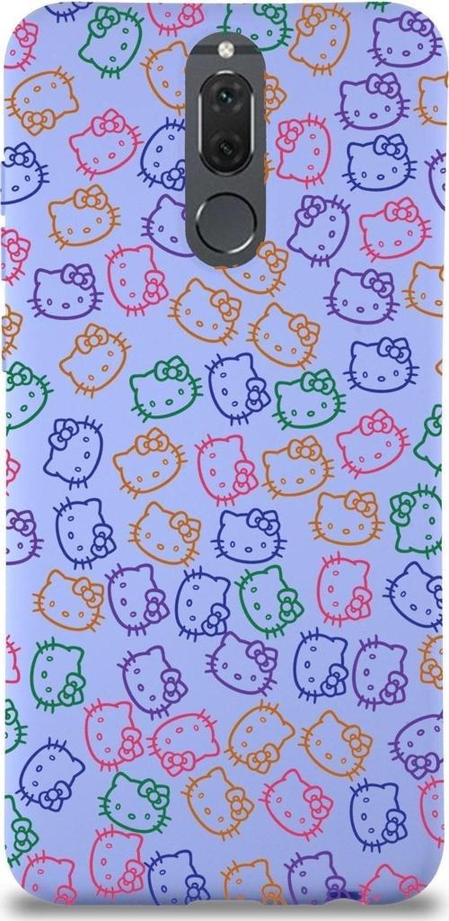 Huawei Mate 10 Lite Uyumlu Lansman Kılıf Hello Kitty Tasarımlı Içi Kadife Lila Kapak