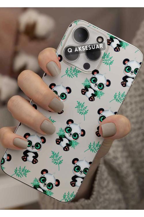 Poco X5 Pro 5G Uyumlu Sevimli Panda Tasarımlı Şeffaf Telefon Kılıfı Kapak Case