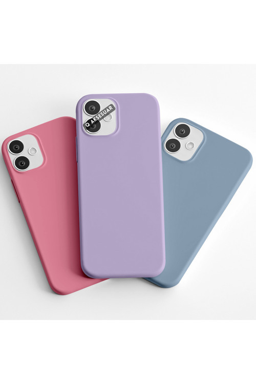 İphone 11 Uyumlu 3'Lü Set Basic Telefon Kılıfı Şeker Pembe-Lila-Bebe Mavi