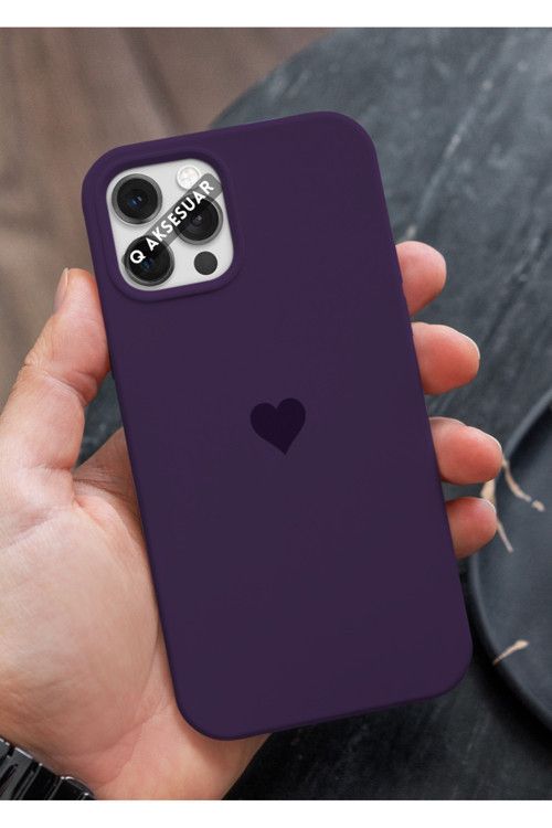 İphone 14 Pro Uyumlu Mini Kalp Serisi Basic Premium Telefon Kılıfı