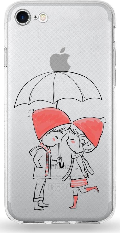 Apple Iphone Se 2020 Uyumlu Kapak Aşk Tasarımlı Şeffaf Silikon Kılıf
