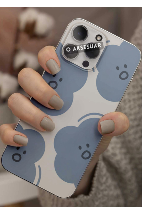 Samsung Galaxy A06 Uyumlu Sevimli Bulut Tasarımlı Şeffaf Telefon Kılıfı Kapak Case