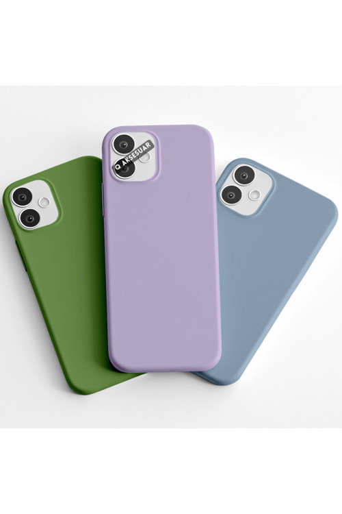 İphone 7 Plus Uyumlu 3'Lü Set Basic Telefon Kılıfı Fıstık Yeşil-Lila-Bebe Mavi
