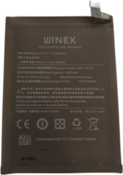 Redmi Note 11 5G Uyumlu Güçlendirilmiş Premium Batarya