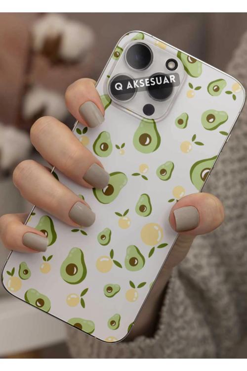 Samsung Galaxy S20 Fe Uyumlu Sevimli Avakado Tasarımlı Şeffaf Telefon Kılıfı Kapak Case