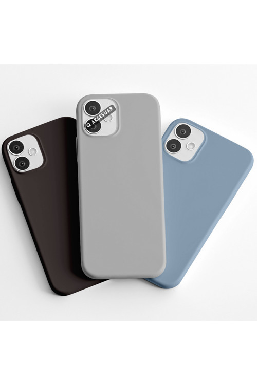 İphone Se 3 (2022) Uyumlu 3'Lü Set Basic Telefon Kılıfı Siyah-Gri-Bebe Mavi