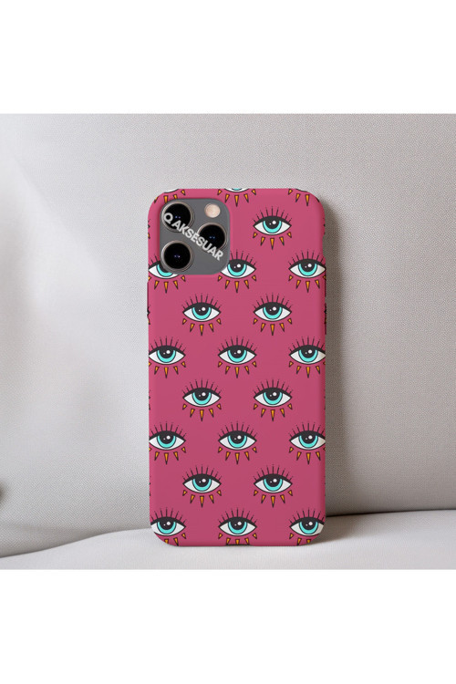 İphone 6 Plus Uyumlu İçi Kadife Göz Desenli Telefon Kılıfı