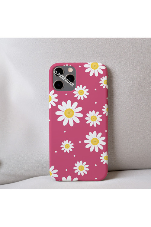 İphone X Uyumlu Papatya Desenli İçi Kadife Silikon Tasarım Telefon Kılıfı Kapak