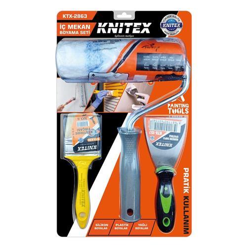 3PCS  NALBUR - BOYACI SET  SPATULA - KESTİRME FIRÇA - BOYA RULO 20CM (5250)