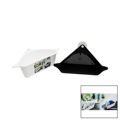 SÜZGEÇLİ LAVABO DÜZENLEYİCİ PLASTİK KÖŞE RAFI VANTUZLU (5250)