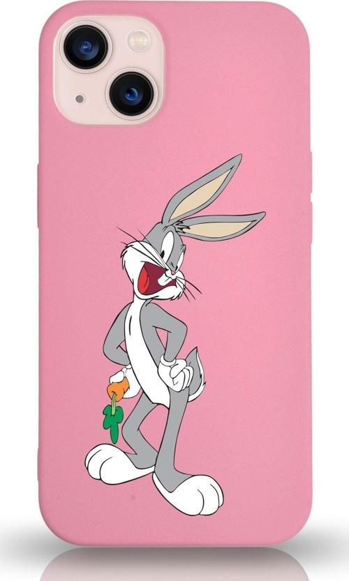 Iphone 13 Uyumlu Lansman Kılıf Bugs Bunny Tasarımlı Altı Kapalı Içi Kadife Kaplı Kapak