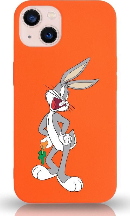 Iphone 13 Uyumlu Lansman Kılıf Bugs Bunny Tasarımlı Altı Kapalı Içi Kadife Kaplı Kapak
