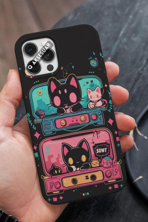 Xiaomi Redmi Note 12S Uyumlu Çizim Kedi Tasarımlı Premium Telefon Kılıfı