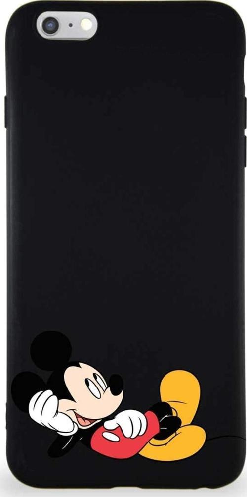 Iphone 6S Plus Soft Premier Uyumlu Mickey Mouse Tasarımlı Silikon Kılıf - Siyah