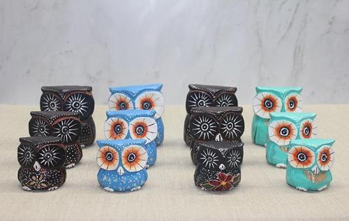 Ahşap 3'lü Baykuş Seti Model 5 