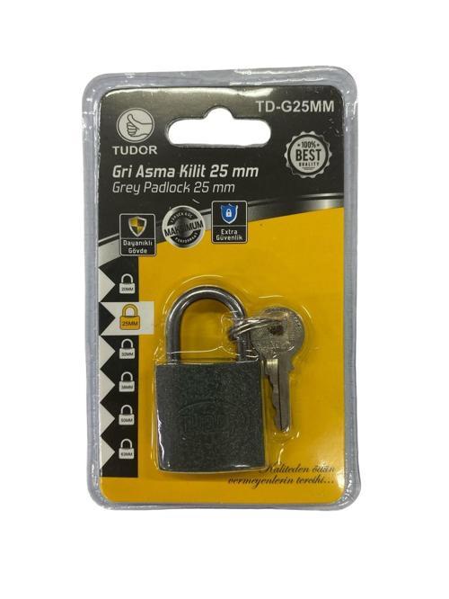 Ennalbur Tudor 25 mm Kısa Gri Asma Kilit