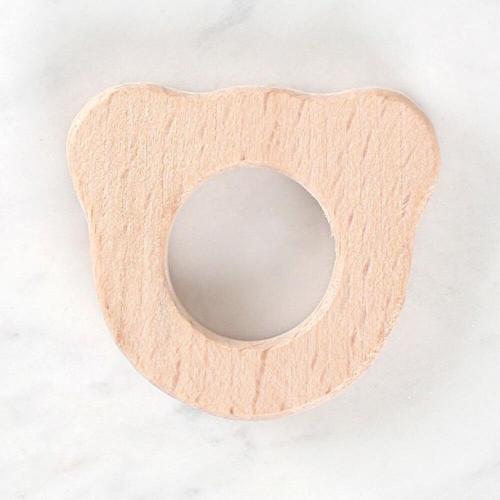 Loren Crafts Ayıcık Figürlü Organik Ahşap Diş Kaşı