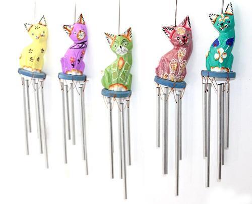 Üstü Ahşap Altı Metal Rüzgar Çanı 