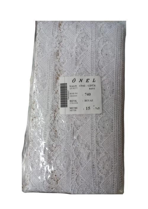 Dantel Polyester Güpür Bant Beyaz 15 Metre En 5 cm ON-740-B