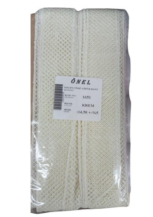 Dantel Polyester Güpür Bant Krem 14,50 Metre En 3 cm ON-1651-KR