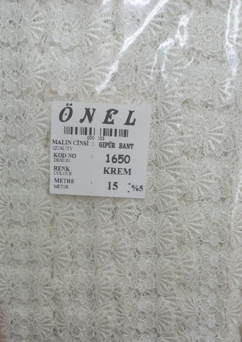 Dantel Polyester Güpür Bant Krem 15 Metre En 6 cm ON-1650-KR