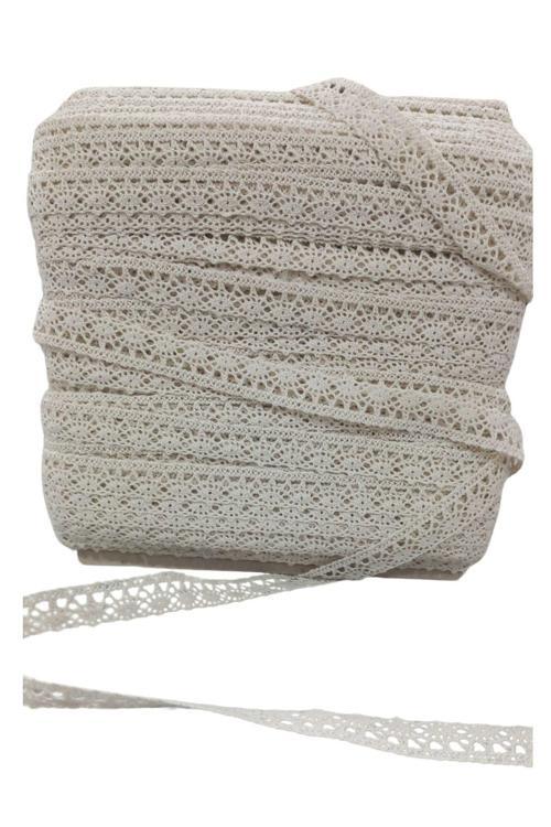 Kopanaki Dantel en 1 cm Göz Model Krem 1 Metre