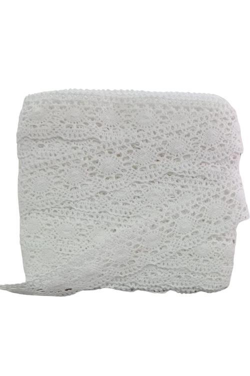 Kopanaki Dantel en 5 cm Badem Model Beyaz 1 Metre