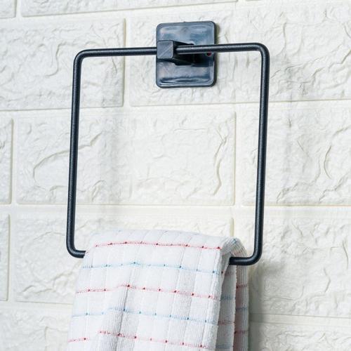 Kendiliğinden Yapışkanlı Siyah Paslanmaz Metal Kare Havluluk (5250)