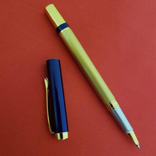 Kutulu Lacivert Gold Tasarım Roller Kalem 