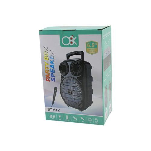 6.5 İNÇ BLUETOOTH WİRELESS MİKROFONLU HOPARLÖR - SPEAKER USB SARJLI AUX - TF - USB  BT-612 (5250)