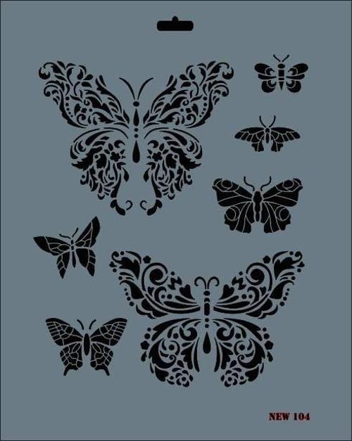 Rich New Seri N-104 Stencil 35x25 cm