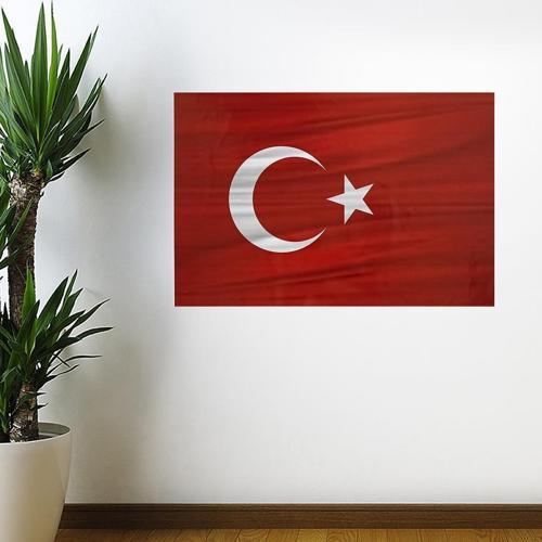 Dalgalanma Efektli Manyetik Duvar Stickerı Türk Bayrağı 71 x 47cm (5250)