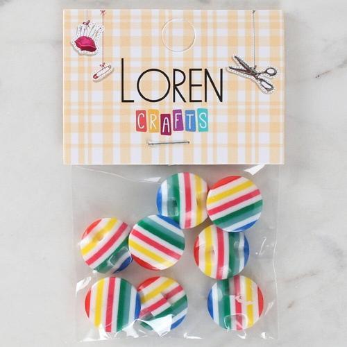 Loren Crafts 8'li Desenli Düğme - 1097