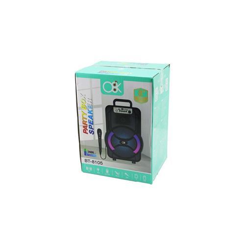 8 İNÇ SPEAKER MİKROFONLU IŞIKLI HOPARLÖR 2400mAh BLUETOOTH USB - AUX - TF - BLUETOOHT - DC 5V  BT-8105 (5250)