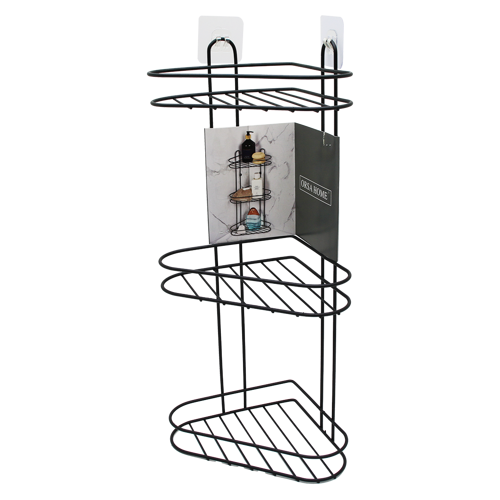 3 KATLI  SİYAH METAL KÖŞE RAFI (5250)