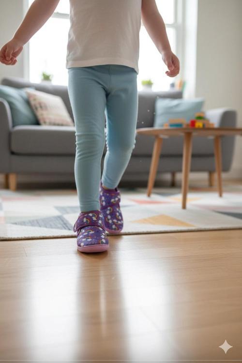 Yumuşak Pamuklu Kız Çocuk Pandufu Lila/Gökkuşağı