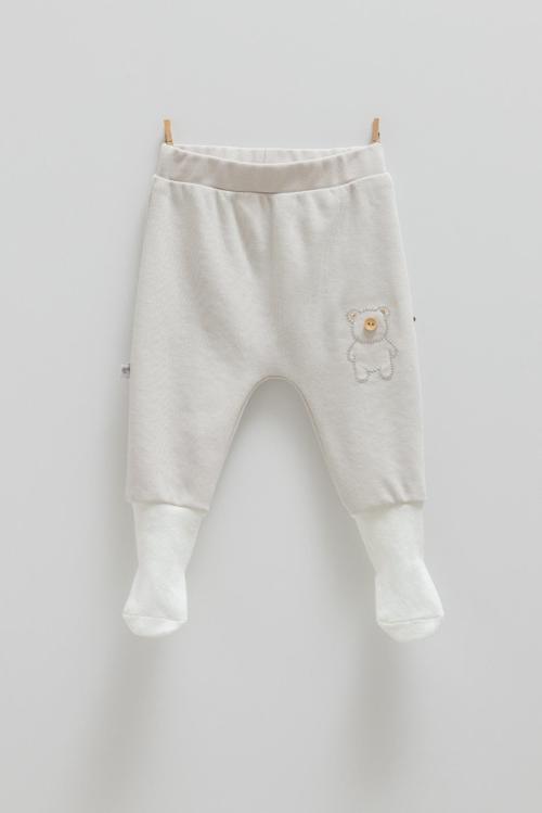 CUTE BEAR ÇORAPLI BEBEK PANTOLON - CARAMELL  - APE1464 - Gri - 3 - 6 Ay - APE1464-Gri-3 - 6 Ay Gri