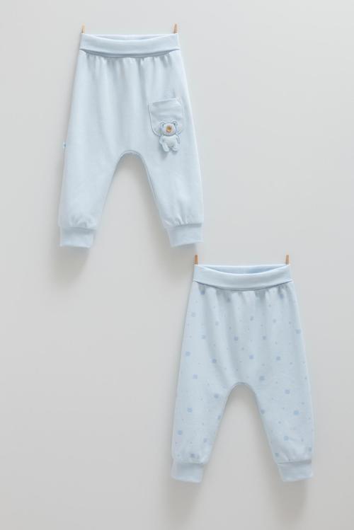 CUTE BEAR CEP DETAYLI PATİKSİZ İKİLİ PANTOLON - CARAMELL  - APE1466 - Mavi - 9 - 12 Ay - APE1466-Mavi-9 - 12 Ay Mavi