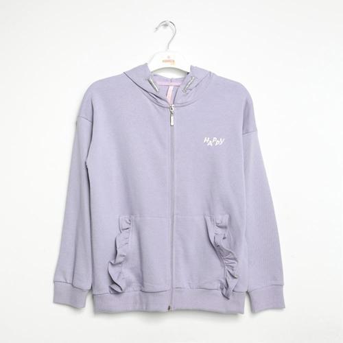 KAPÜŞONLU FERMUARLI  SWEATSHIRT Lila