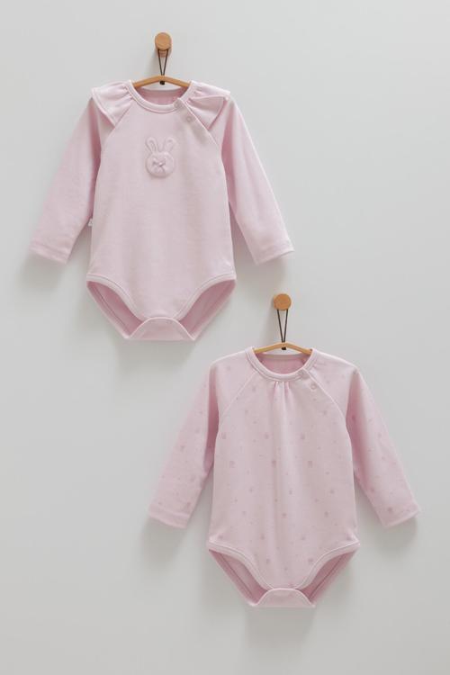 CUTE RABBIT OMUZ DETAYLI İKİLİ ÇITÇITLI BODY - CARAMELL  - BK1483 - Lila - 18 - 24 Ay - BK1483-Lila-18 - 24 Ay Lila