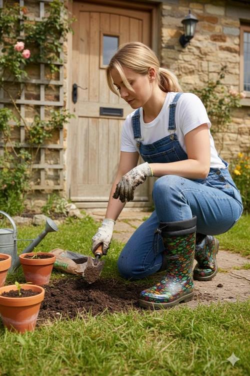 Konçlu Peluşlu Kadın Yağmur Çizmesi 36-40 Yeşil Çiçekli