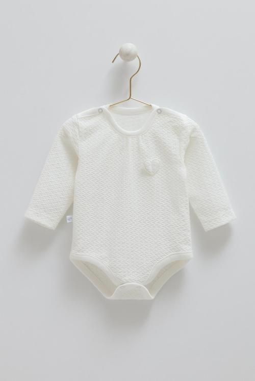 TINY LACE KALP DETAYLI ÇITÇITLI BODY  - CARAMELL  - BK1913 - Ekru - 3 - 6 Ay - BK1913-Ekru-3 - 6 Ay Ekru