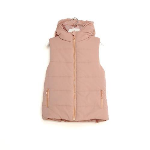 PARLAK KUMAŞ ŞİŞME YELEK Somon