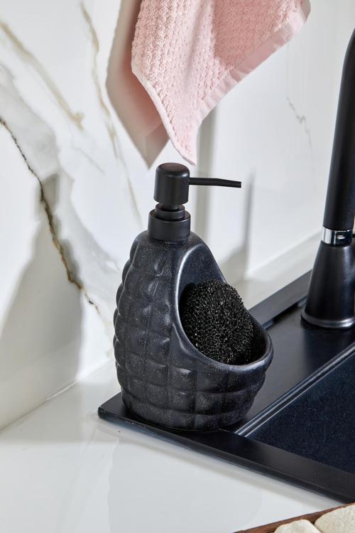 Seramik Süngerlikli Sıvı Sabunluk – 180 Ml | Şık, Pratik Ve Hijyenik Çözüm!