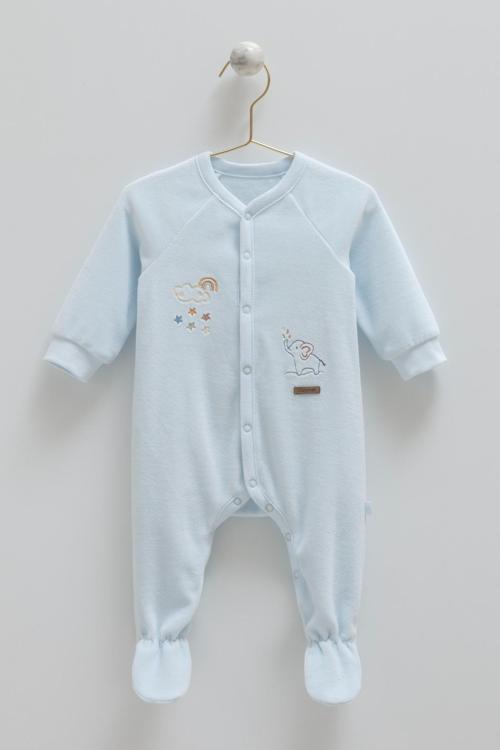 STAR POINT ÇITÇITLI KADİFE TULUM - CARAMELL  - TE2154 - Mavi - 3 - 6 Ay - TE2154-Mavi-3 - 6 Ay Mavi