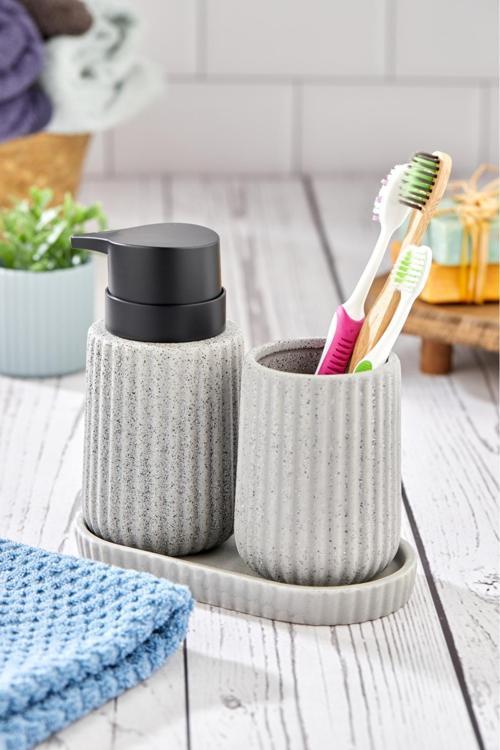 3 Parça Lüx Modern Seramik Sıvı Sabunluk