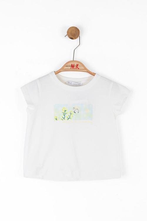 BUTTERFLY ÇİÇEK TSHIRT Ekru