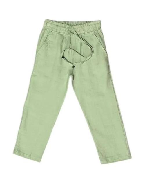 MÜSLİN LASTİKLİ PANTOLON Yeşil